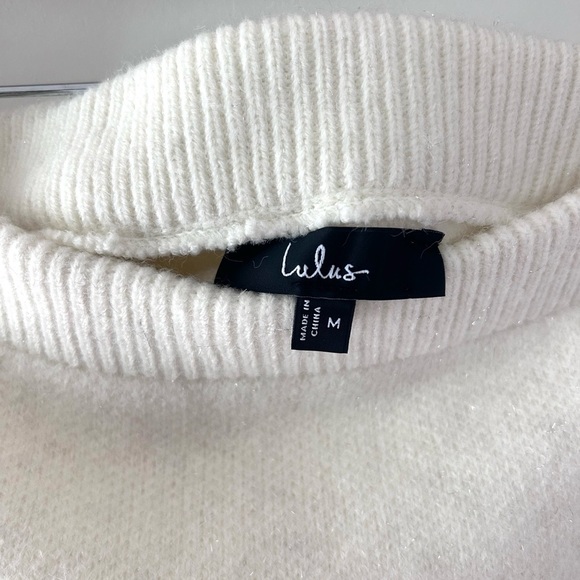 LULUS Knit Fringe Skirt with Metallic Details in Medium - Picture 4 of 7